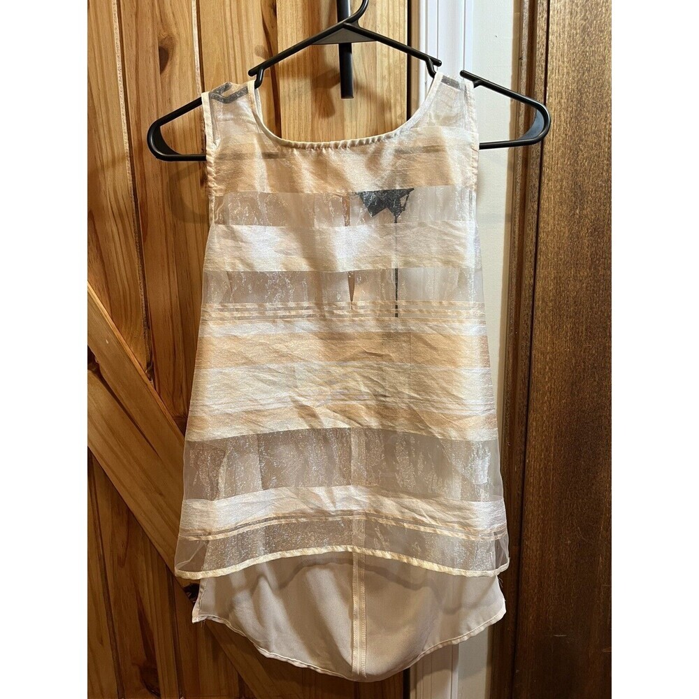 NWT Romeo + Juliet Couture Women’s Size Small Ivory Beige Sheer High Low Blouse